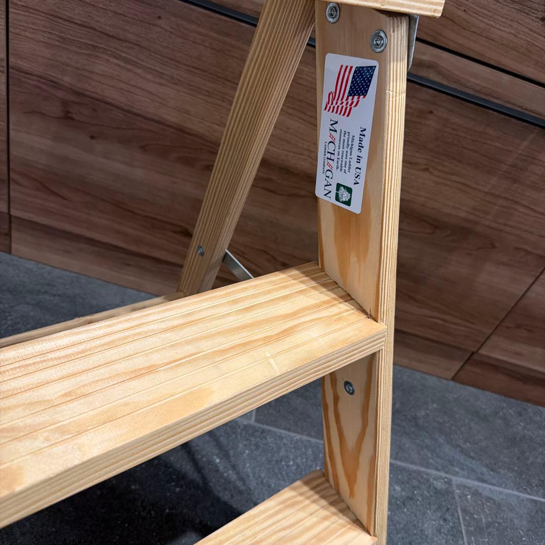 【廃業・希少】ミシガンラダー社木製ステップラダー