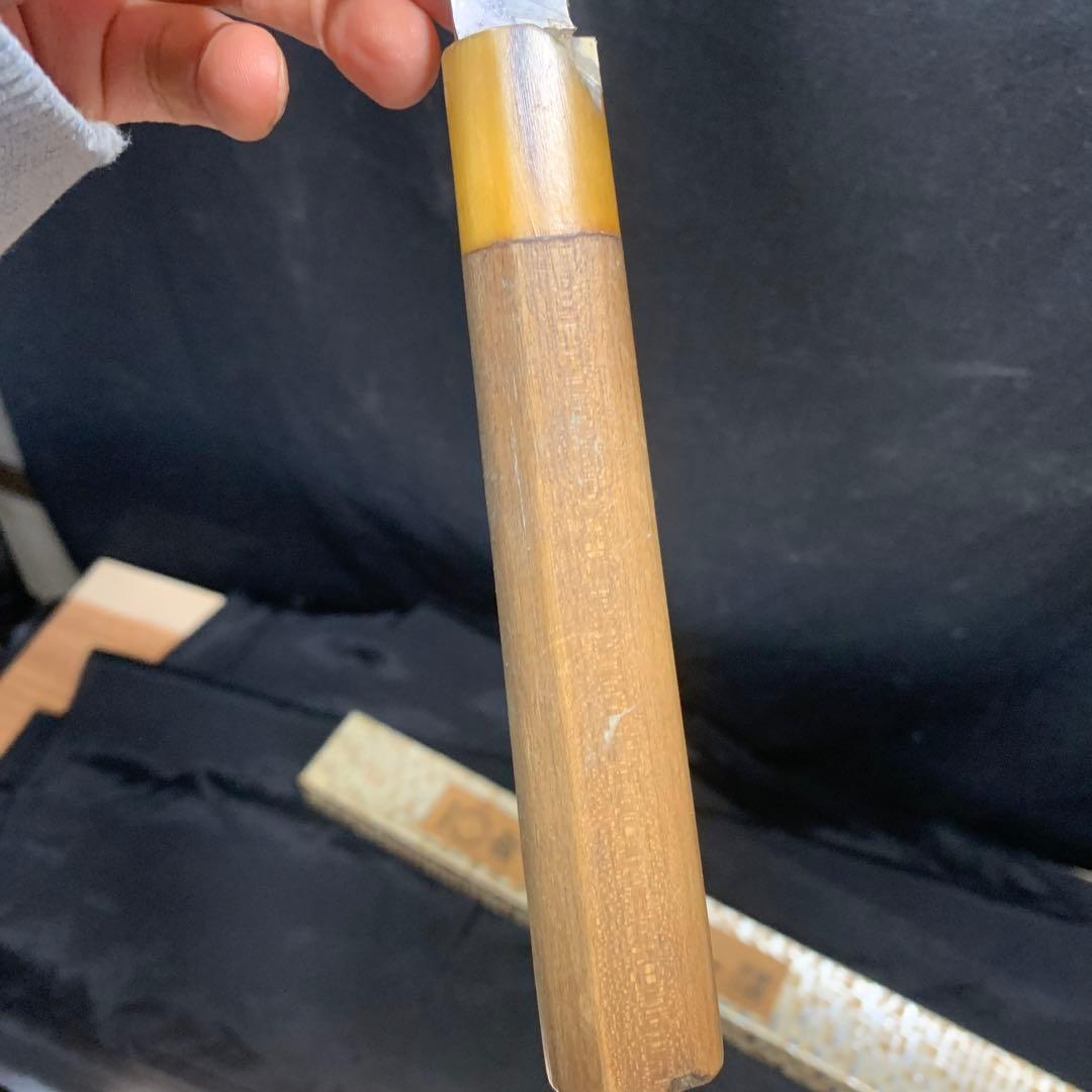 ビンテージ　柳刃包丁 水牛柄　刃渡24cm 砥石研ぎ済み