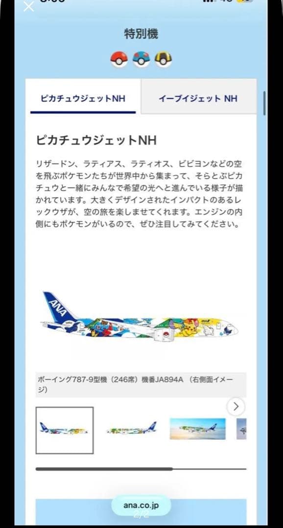 ANAポケモンPIKACHU JET ピカチュウジェットフライングホヌ全日空