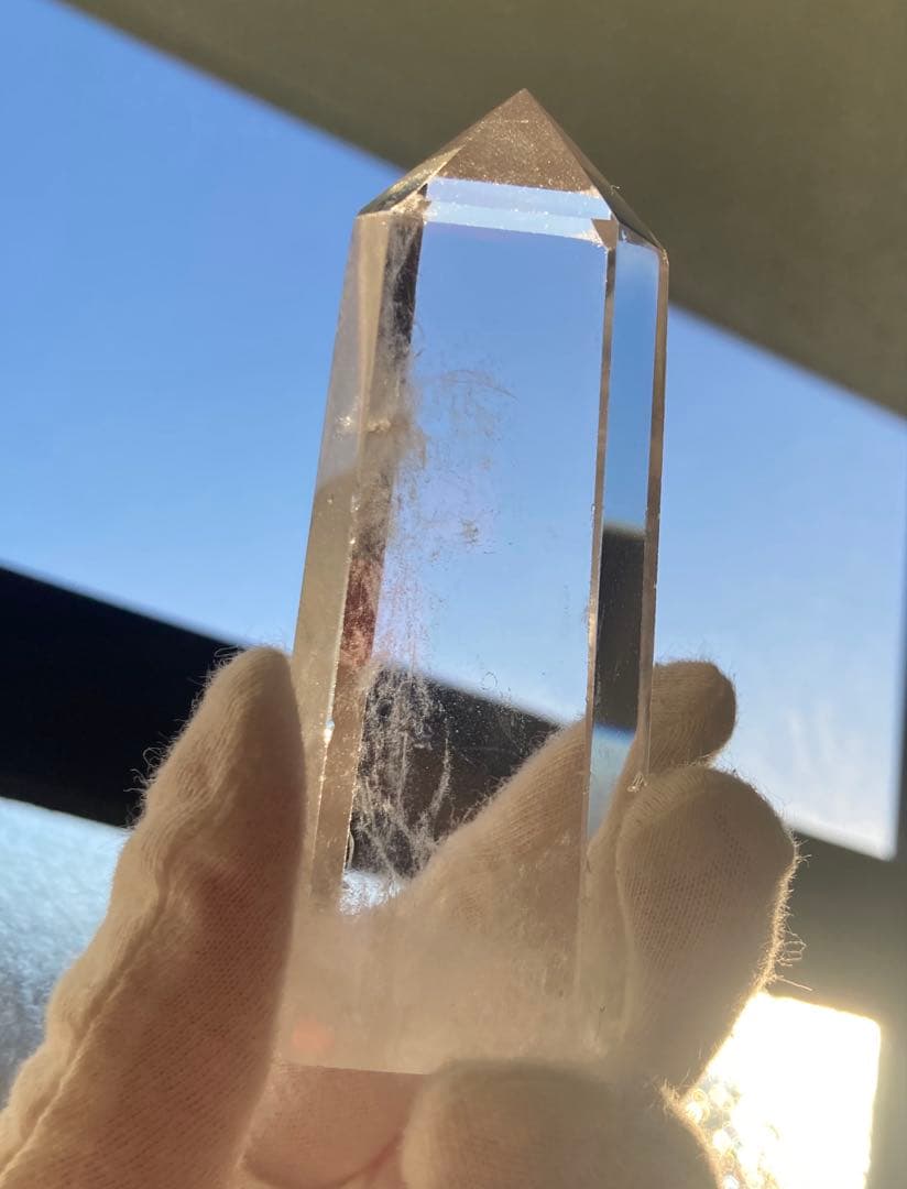 エンジェルラダー　天然水晶ポイント　六角柱　タワー　置物パワーストーン