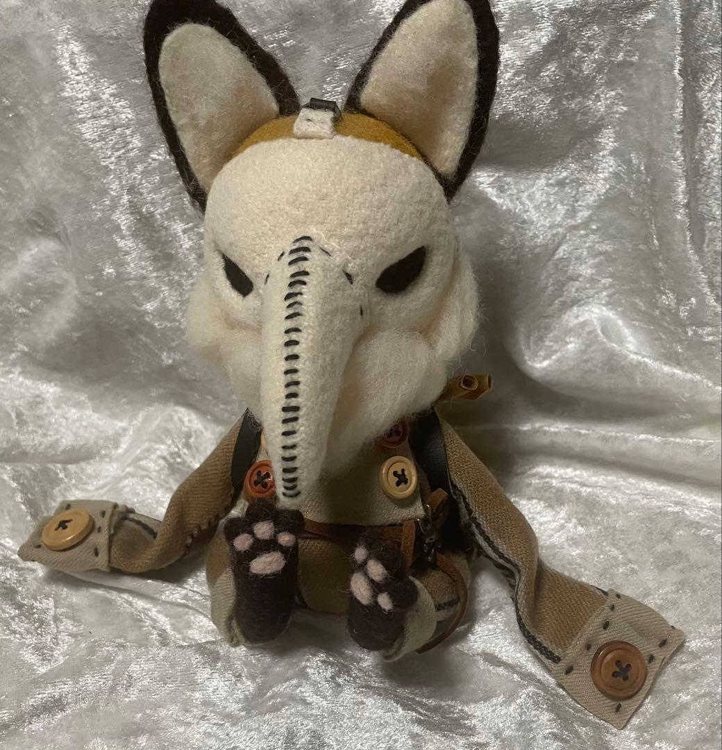 作家様製 羊毛フェルト アートドール キツネ スチームパンク ぬいぐるみ