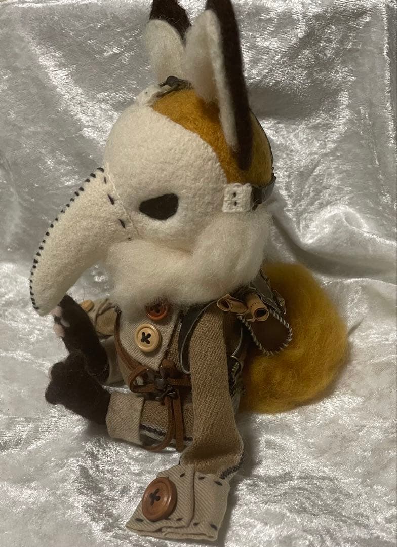 作家様製 羊毛フェルト アートドール キツネ スチームパンク ぬいぐるみ