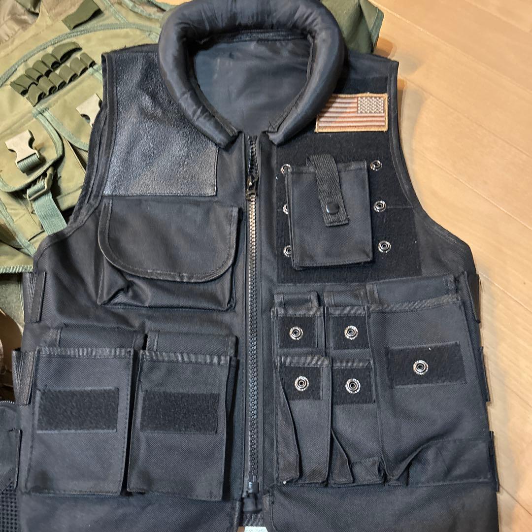 タクティカルベスト　ミリタリーベストセット（ブラック・グリーン・迷彩）