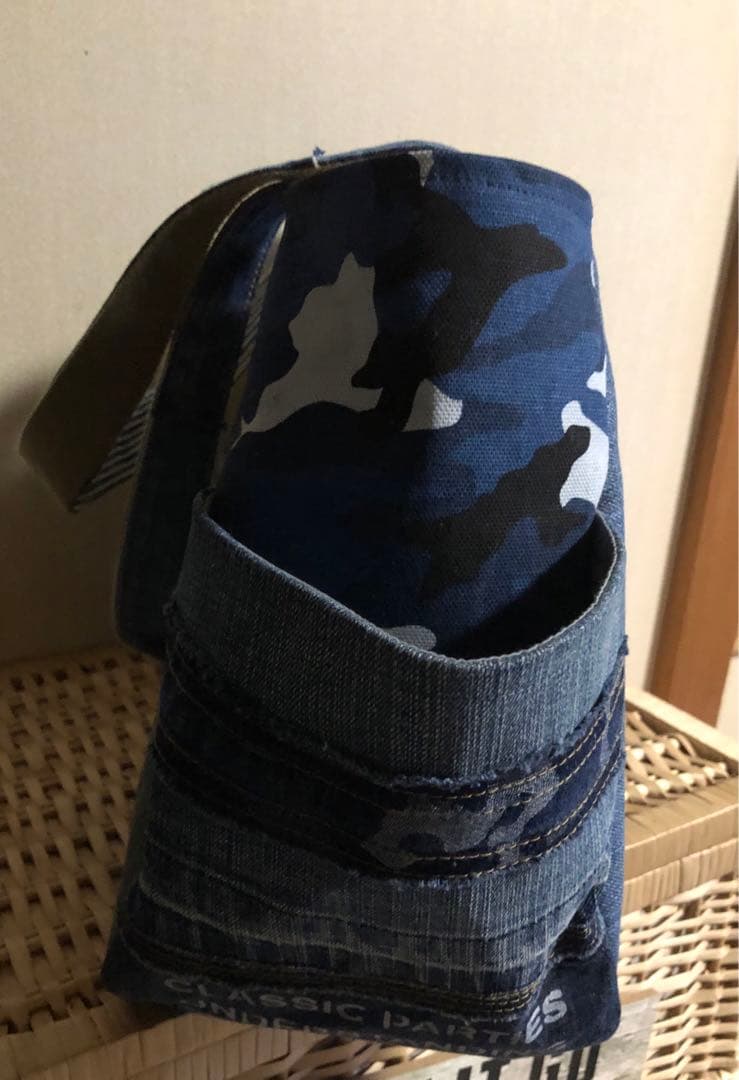 《たろじろ》1800【まんまるトートバッグ(L)】デニムリメイク