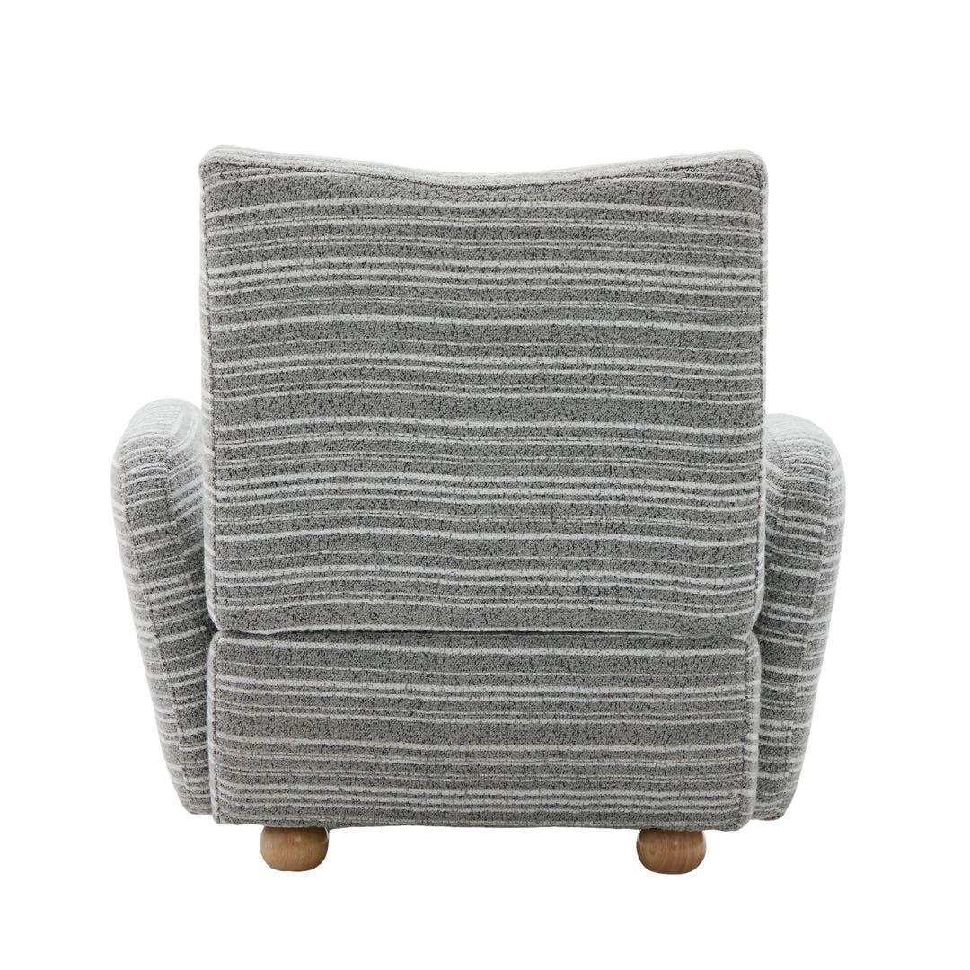 【新品】シェニール＆無垢材 1人用ソファ 高級ラウンジチェア