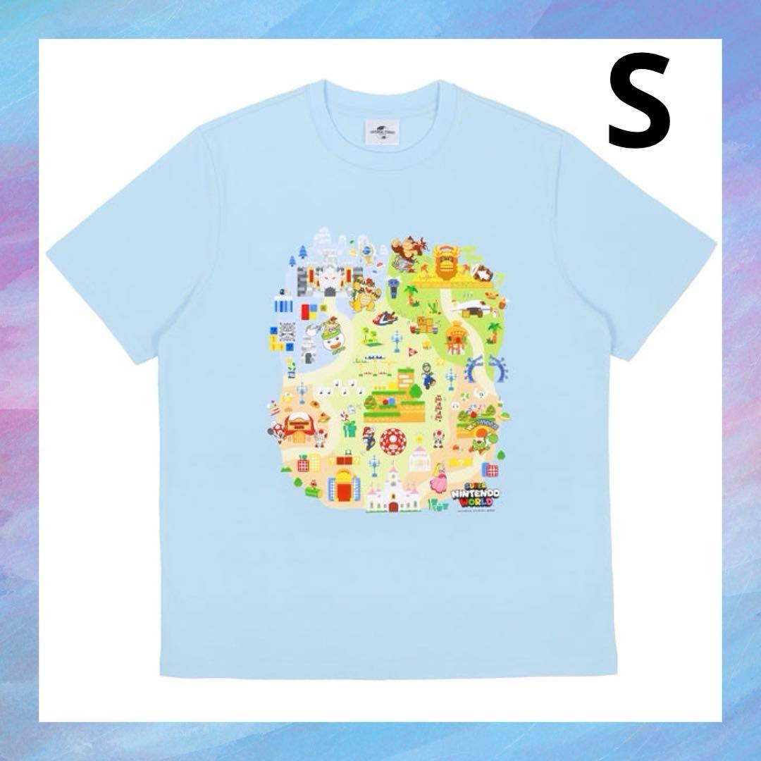 USJ マリオ　スーパーニンテンドーワールド5周年 Tシャツ　ブルー　S