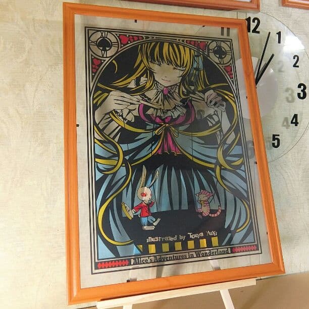 灯夜雪「不思議の国のアリス」人形劇  切り絵アート 額付き A3サイズ