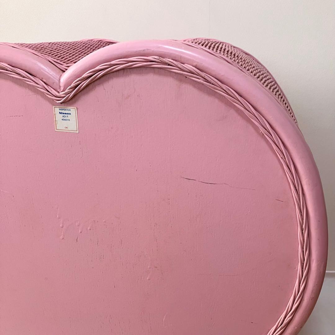 レア貴重Nissen ニッセン♡ラタンハートチェスト♡ピンク♡リメイク♡リペア