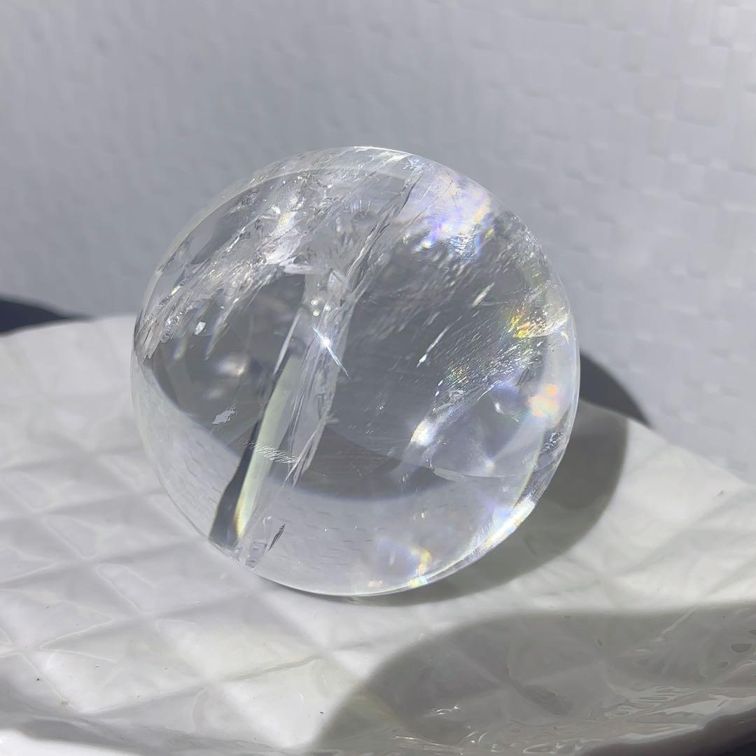 大! 天然石 ハイクオリティ アイリスクォーツ スフィア 本水晶 虹 レインボー