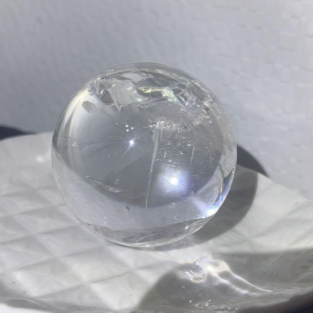 大! 天然石 ハイクオリティ アイリスクォーツ スフィア 本水晶 虹 レインボー