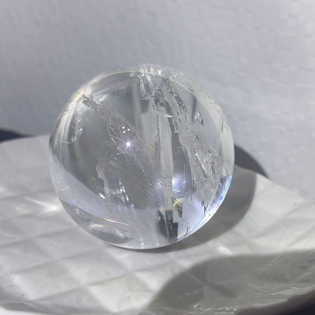 大! 天然石 ハイクオリティ アイリスクォーツ スフィア 本水晶 虹 レインボー