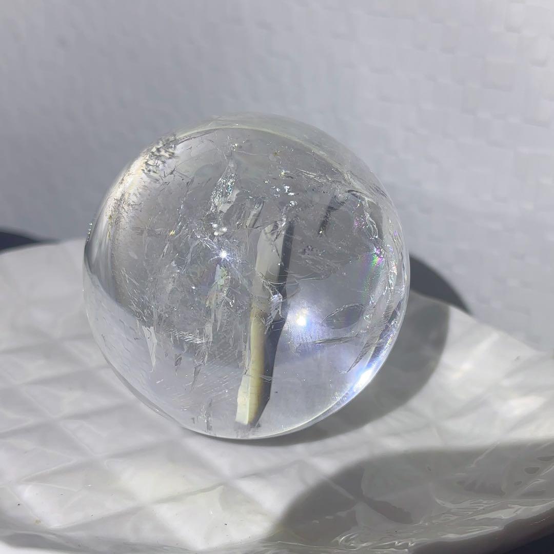 大! 天然石 ハイクオリティ アイリスクォーツ スフィア 本水晶 虹 レインボー