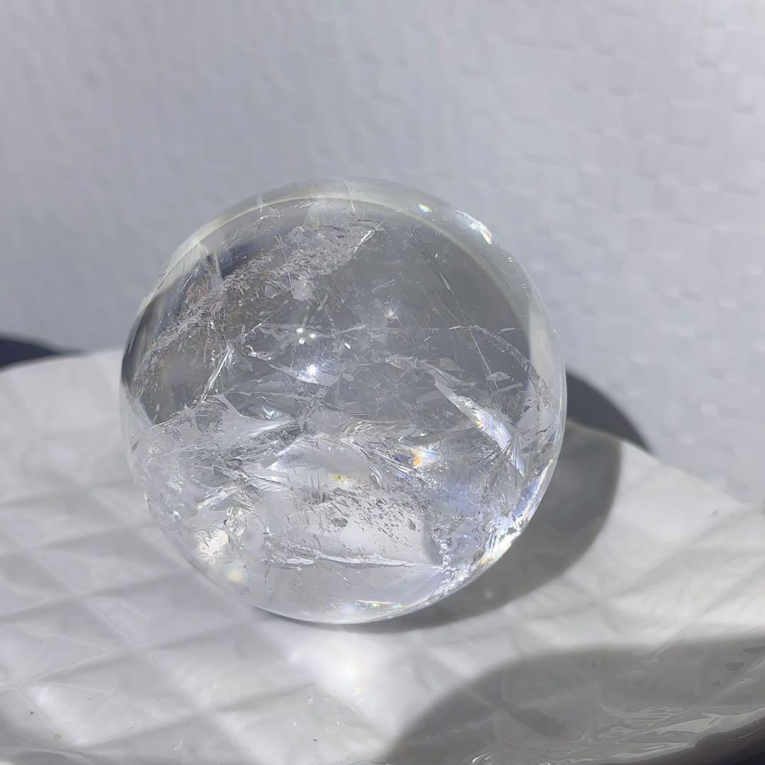 大! 天然石 ハイクオリティ アイリスクォーツ スフィア 本水晶 虹 レインボー