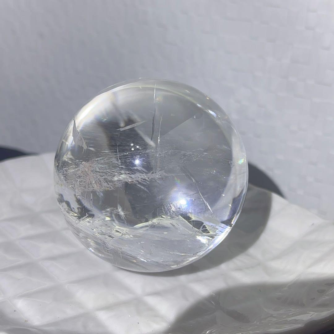 大! 天然石 ハイクオリティ アイリスクォーツ スフィア 本水晶 虹 レインボー