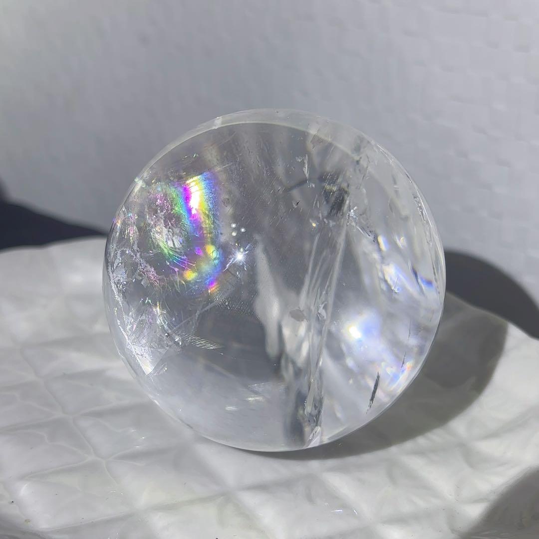 大! 天然石 ハイクオリティ アイリスクォーツ スフィア 本水晶 虹 レインボー