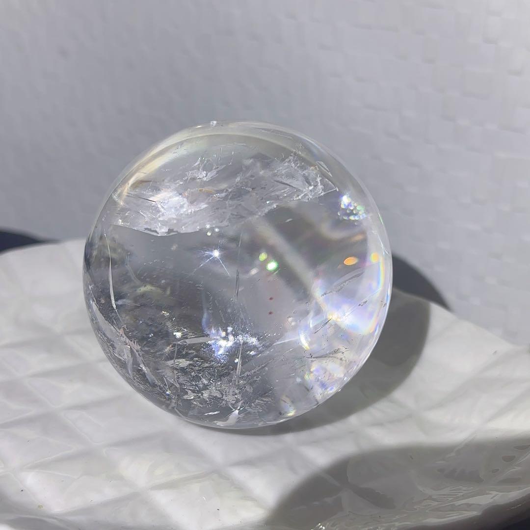 大! 天然石 ハイクオリティ アイリスクォーツ スフィア 本水晶 虹 レインボー