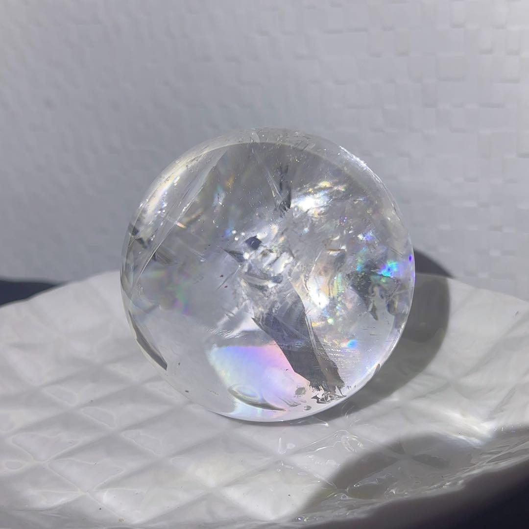 大! 天然石 ハイクオリティ アイリスクォーツ スフィア 本水晶 虹 レインボー