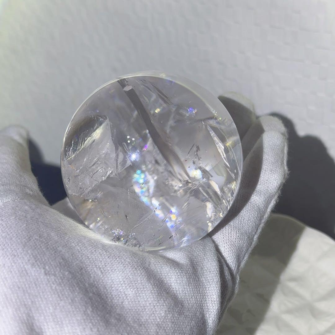 大! 天然石 ハイクオリティ アイリスクォーツ スフィア 本水晶 虹 レインボー