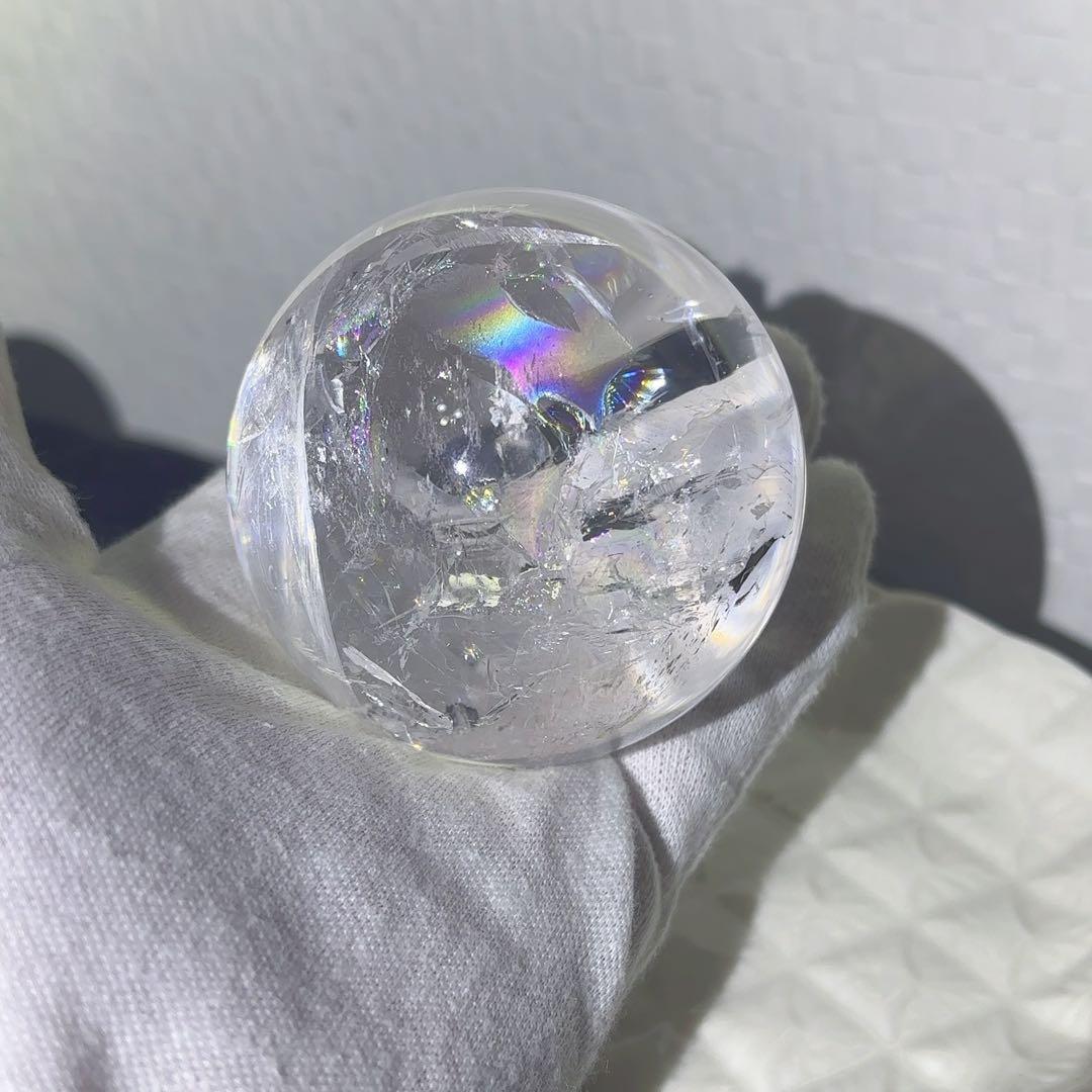 大! 天然石 ハイクオリティ アイリスクォーツ スフィア 本水晶 虹 レインボー