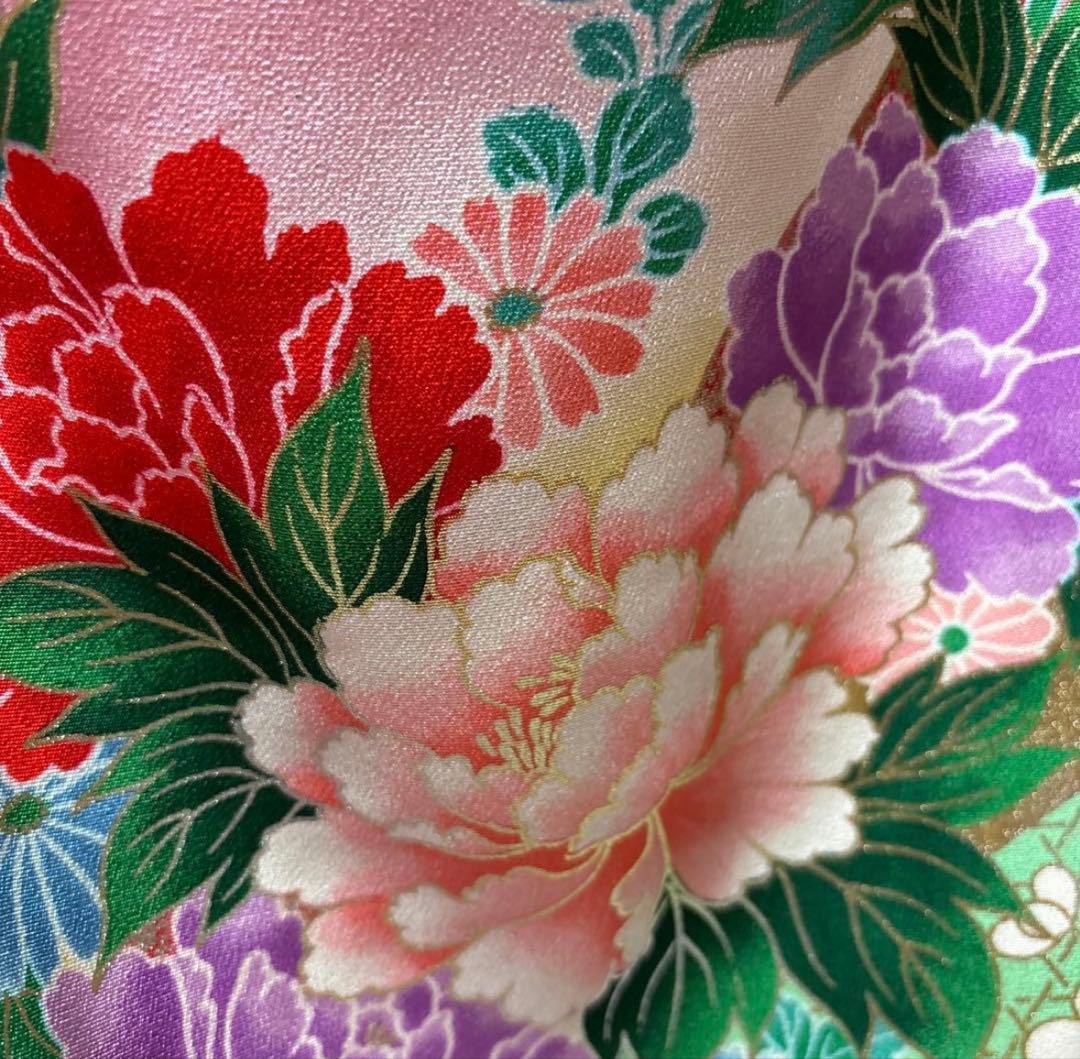 七五三　着物セット　7歳　ピンク色　紫色　正絹　美品