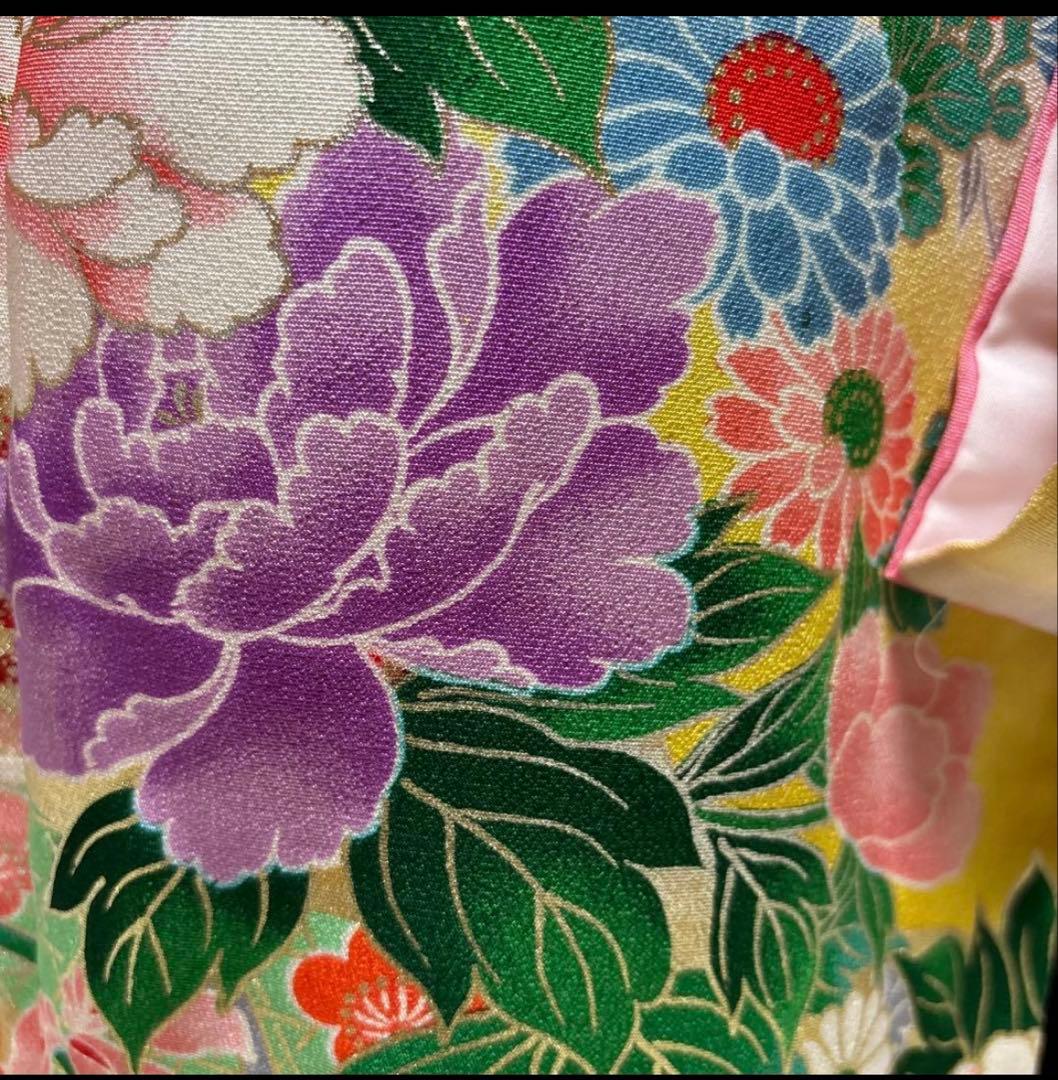 七五三　着物セット　7歳　ピンク色　紫色　正絹　美品