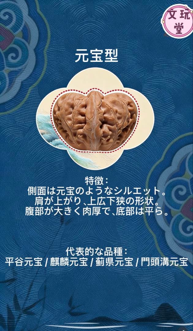 文玩くるみの特徴を知る：10種類の桩型と代表的な品種