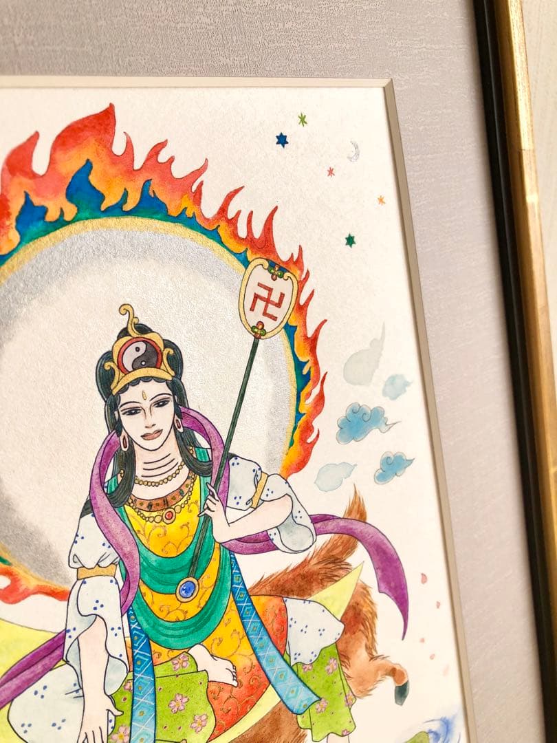 【透明水彩仏画】摩利支天像