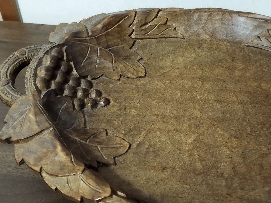 ●リュージュ ロマンス 木製 トレー オルゴール 付 アンティーク スイス製