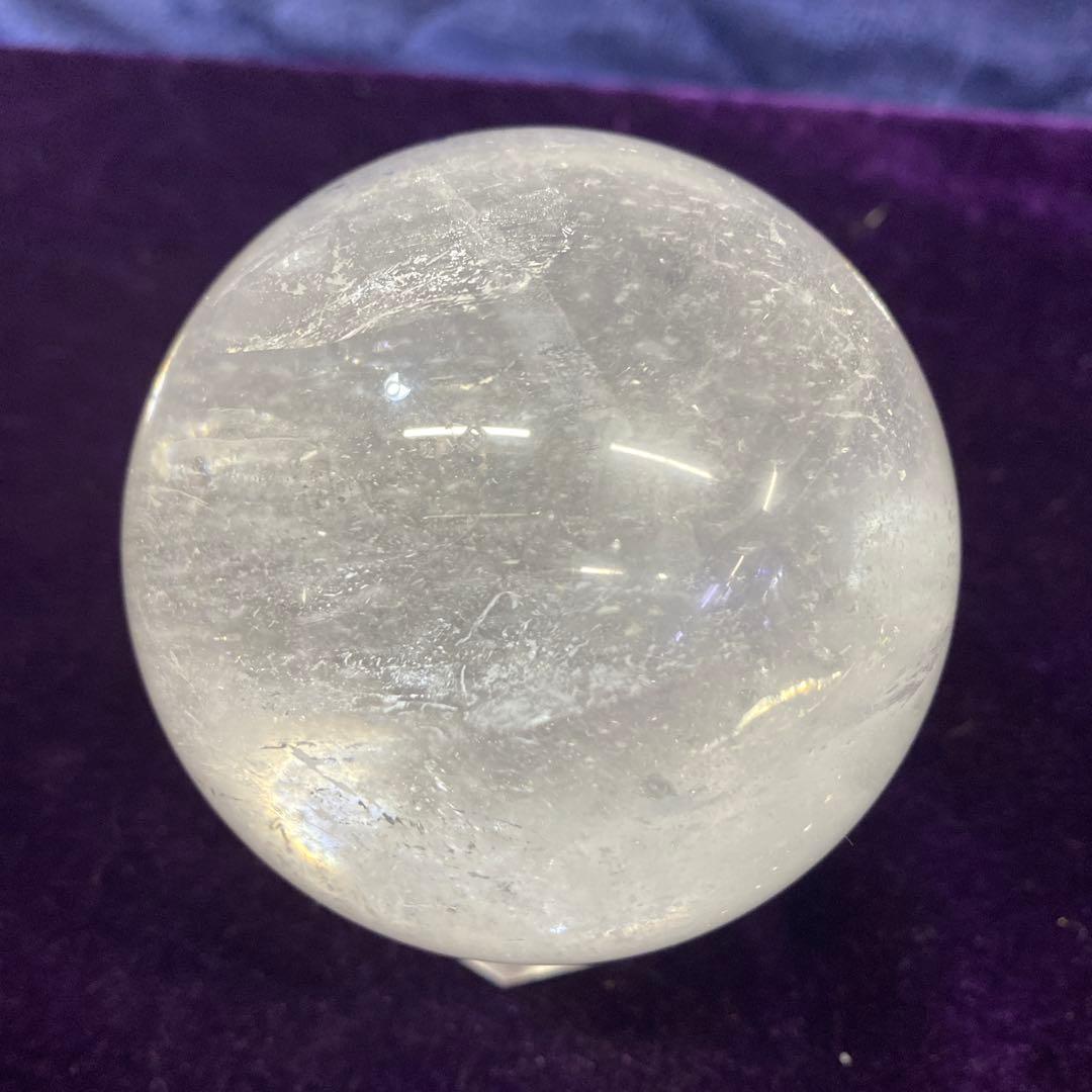 天然石パワーストーン水晶玉 約78mm(台付き)￼
