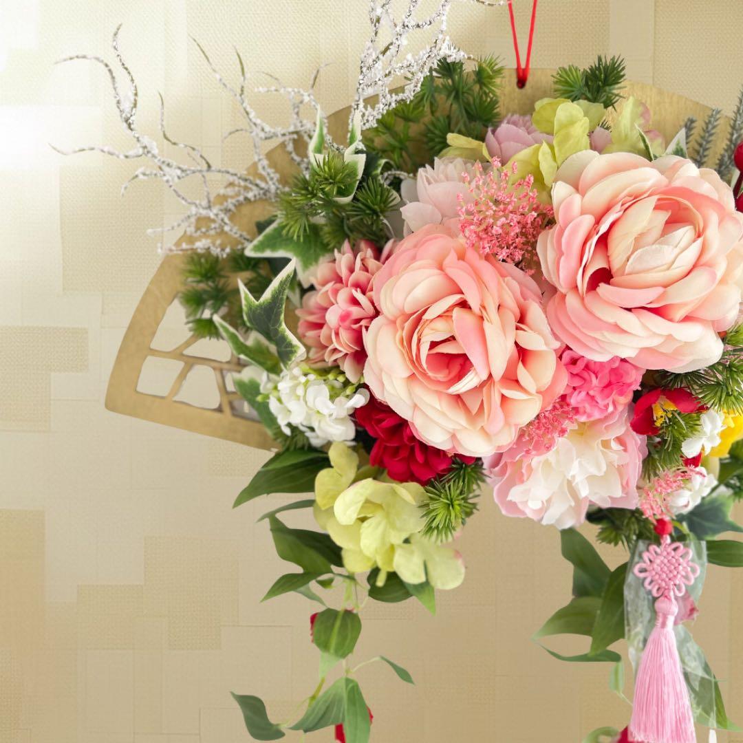 ㉑ 迎春しめ縄｜和モダン新年飾り｜玄関にも室内にも飾れるアートフラワーインテリア