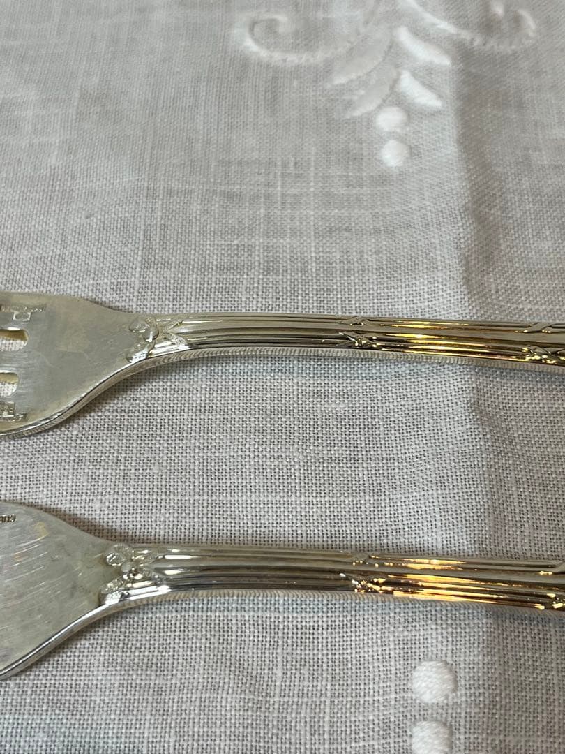 クリストフル　リュバン　シルバーコーティング　ケーキフォーク４本セット