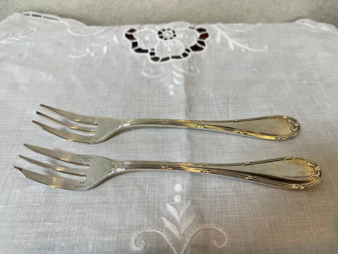 クリストフル　リュバン　シルバーコーティング　ケーキフォーク４本セット