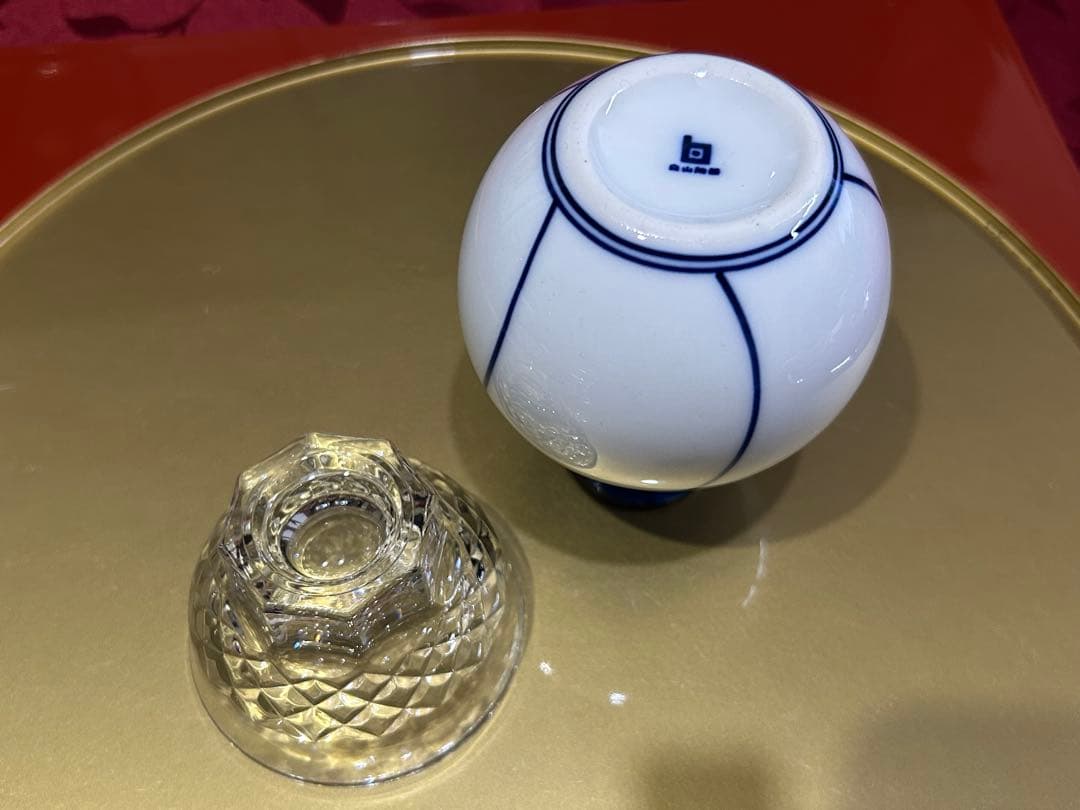 お二人様　お晩酌　九谷焼鶴扇皿　ひさご金箔椀　打出の小槌　白山ねじり梅など未使用