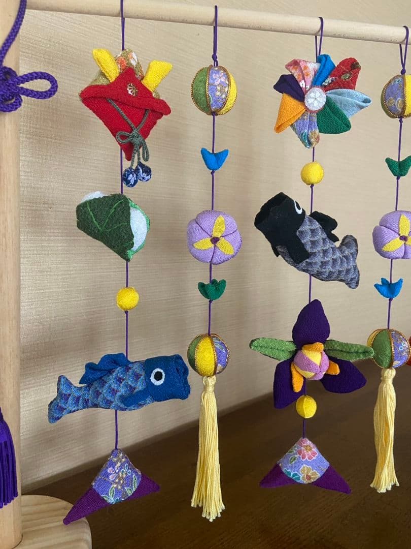 端午の節句 こどもの日 吊るし飾り置き型 1点物 現品限りちりめん細工