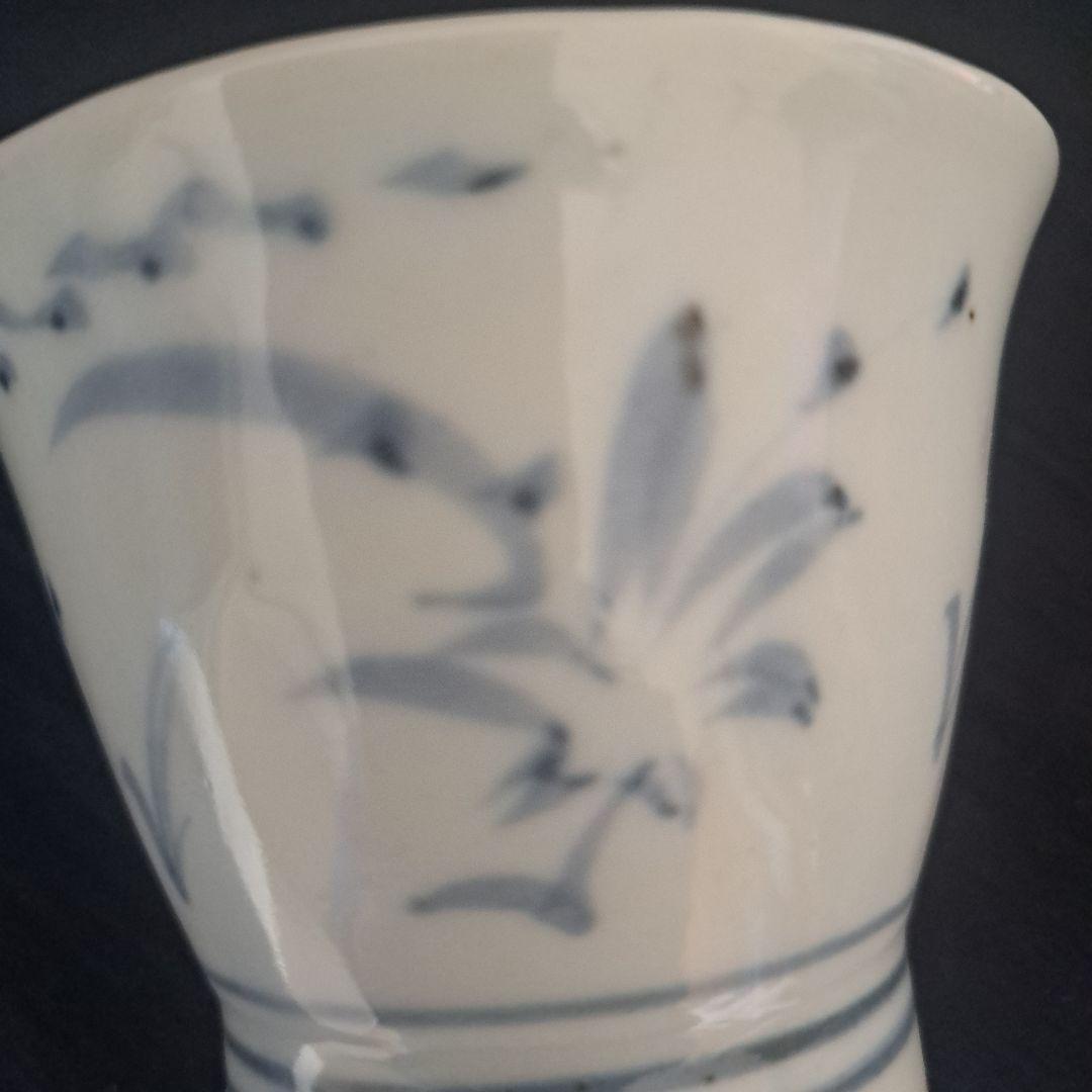 「400年前のロマン！ 初期伊万里 蕎麦ちょこ」 染付猪口(直径8cm) 骨董ア