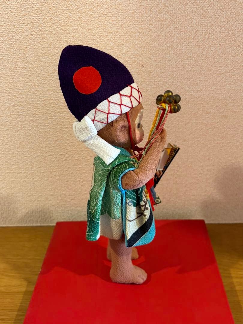 【縁起物】ちりめん細工 申(猿)の置物