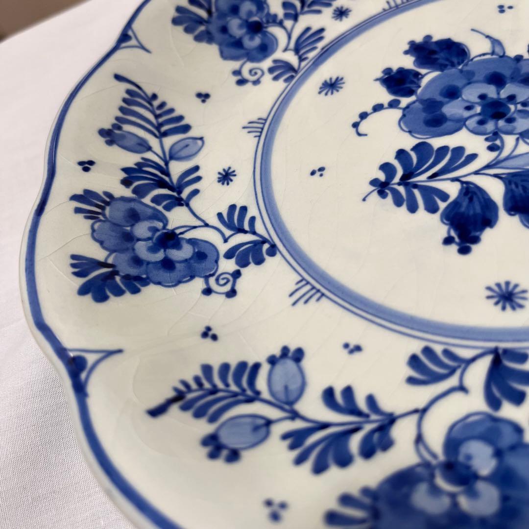 オランダ　 Delft 飾り皿　花模様