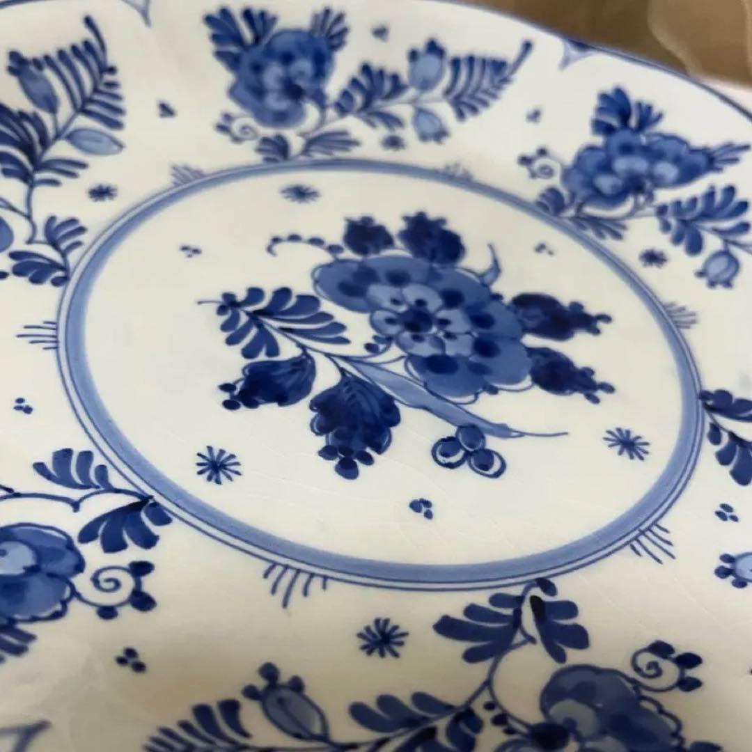 オランダ　 Delft 飾り皿　花模様