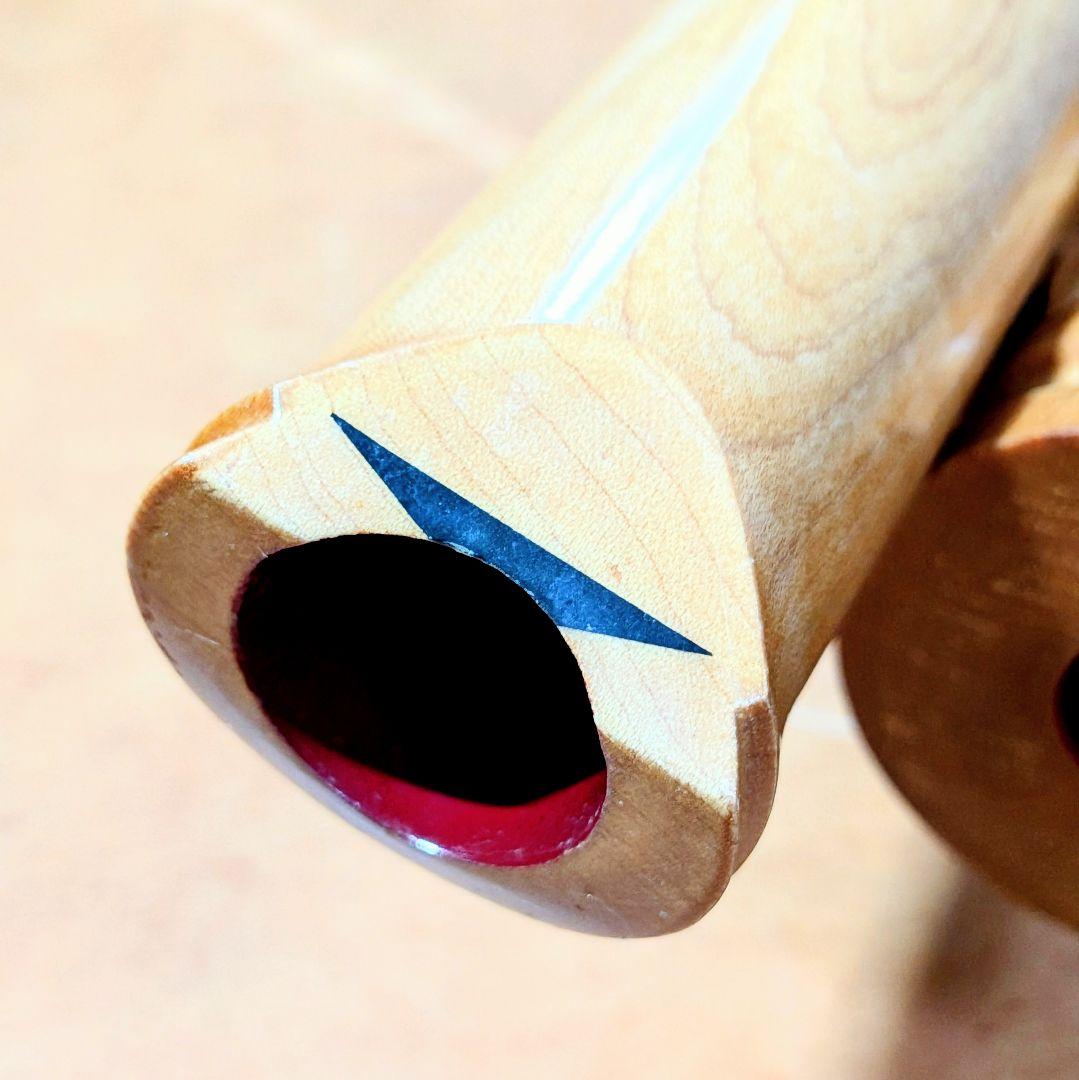 未使用級　木製尺八 清風印アリ　一尺八寸　約54.5cm　歌口　銀巻き