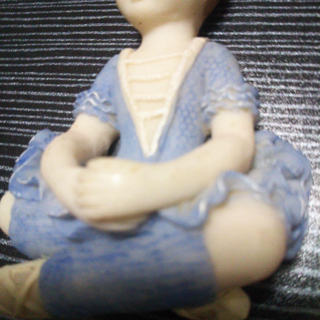 昭和のレア物青色ヨーロッパバレリーナ風人形マグネット付き飾り品