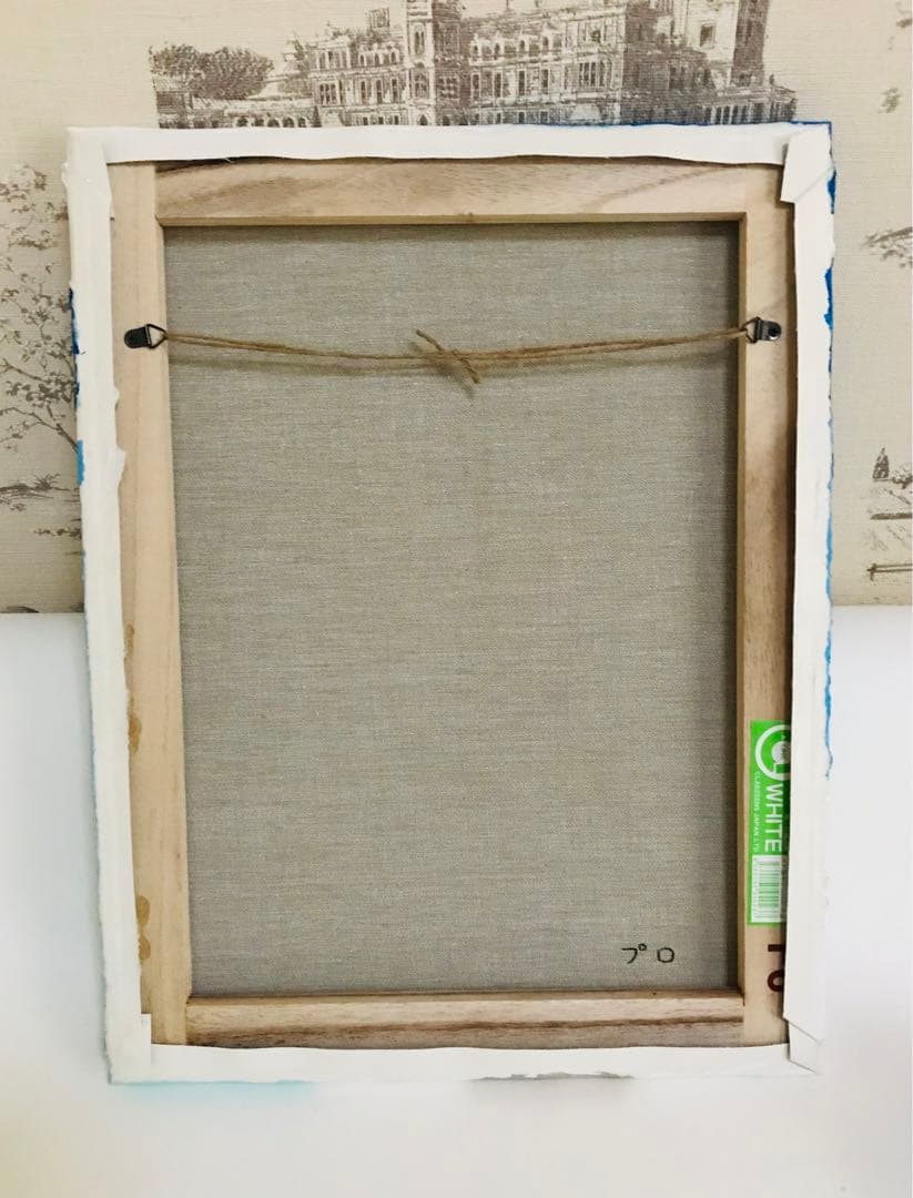 【原画】真夏の青空とリンゴ　アクリル画　F6キャンバス　ハンドメイド　一点物