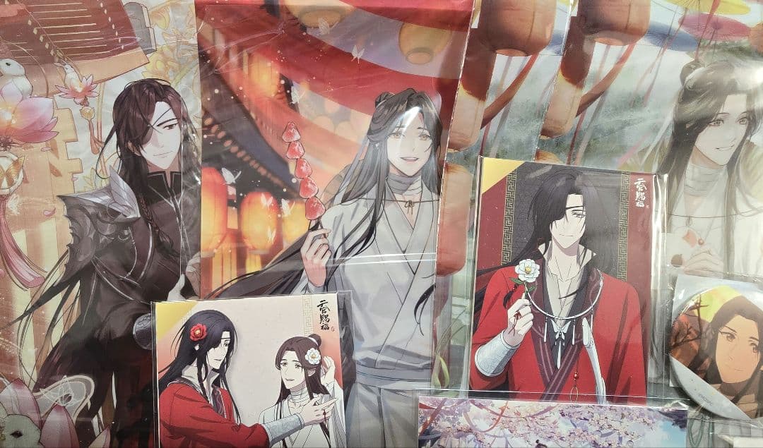 天官賜福 くじ引き堂 花城 謝憐 缶バッジ ポストカード クリアポスター