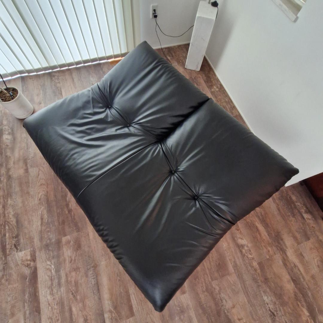 【期間限定】リーンロゼ　保証書付　カラン　２Pリクライニング　合皮ソファ　黒