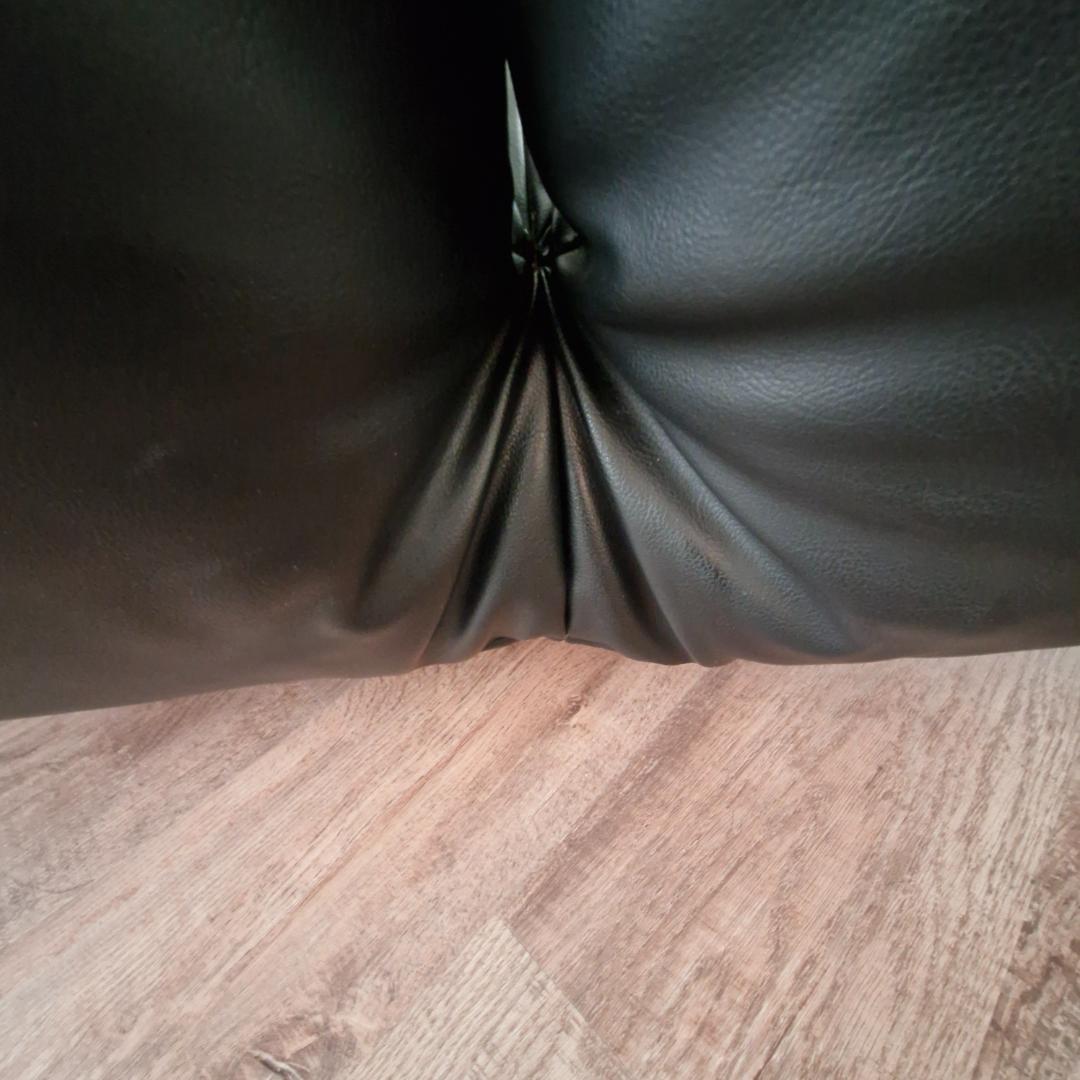 【期間限定】リーンロゼ　保証書付　カラン　２Pリクライニング　合皮ソファ　黒