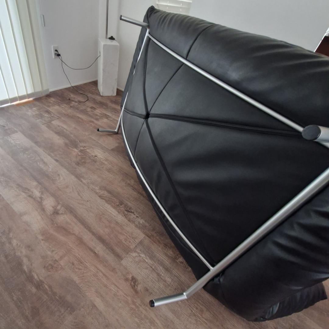 【期間限定】リーンロゼ　保証書付　カラン　２Pリクライニング　合皮ソファ　黒