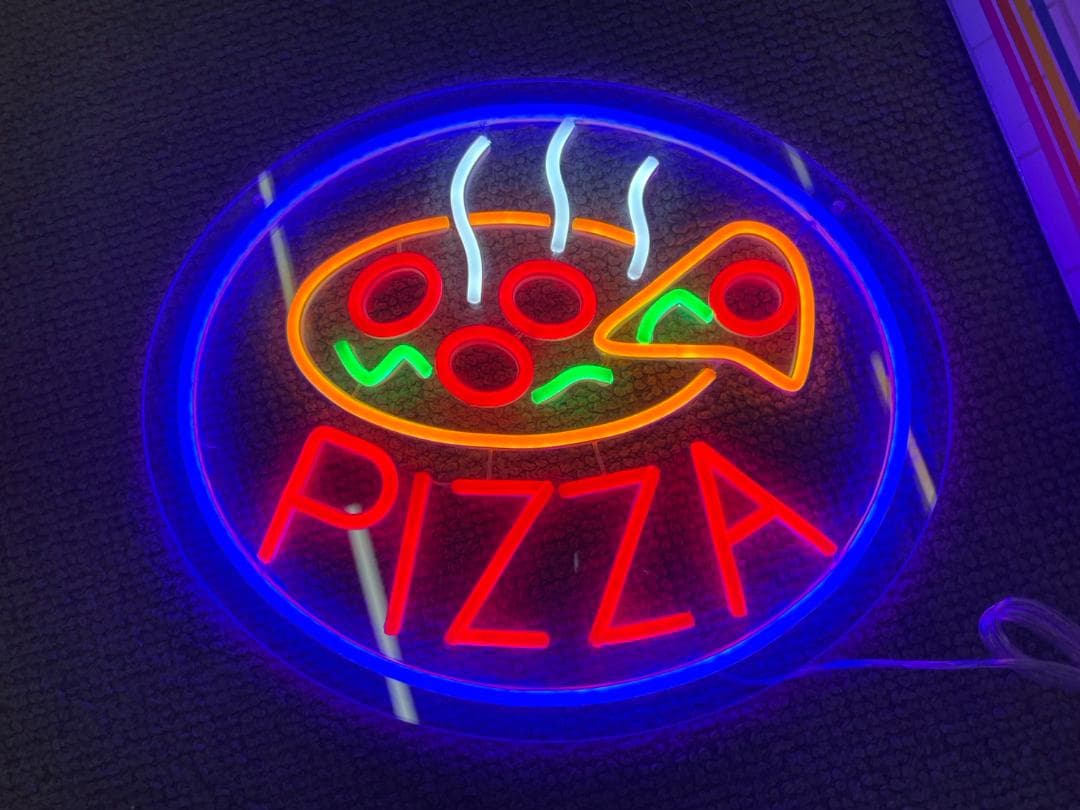 ネオンサイン　PIZZA　ピザ　アメリカン　ライト　LED　照明　ミラー　パネル