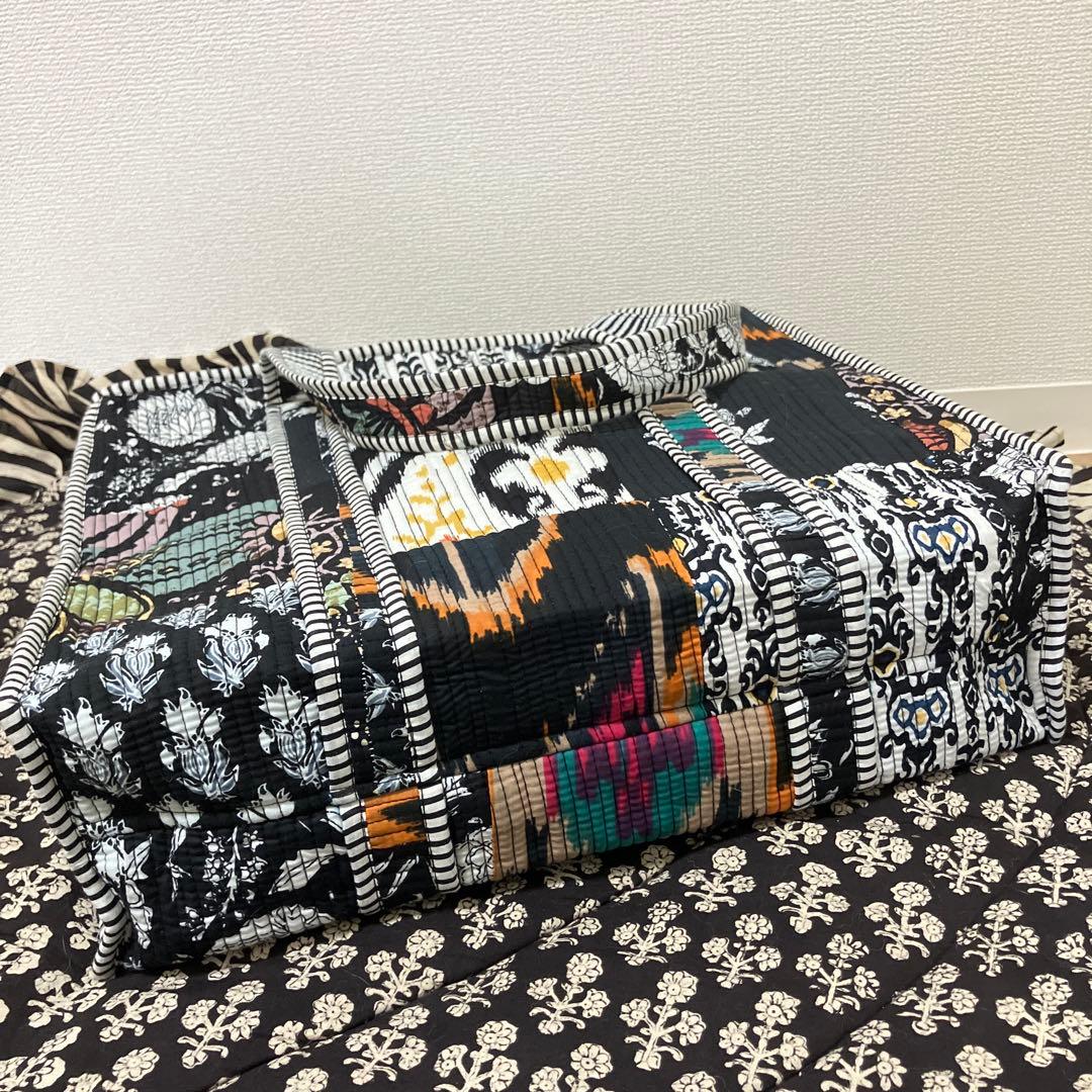 ハンドメイド キルティングトートバッグ 大容量 コットン