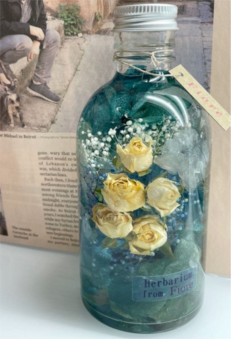 ハーバリウム　ローズガーデン　＊しずく＊　沢山の薔薇達　キラキラかすみ草