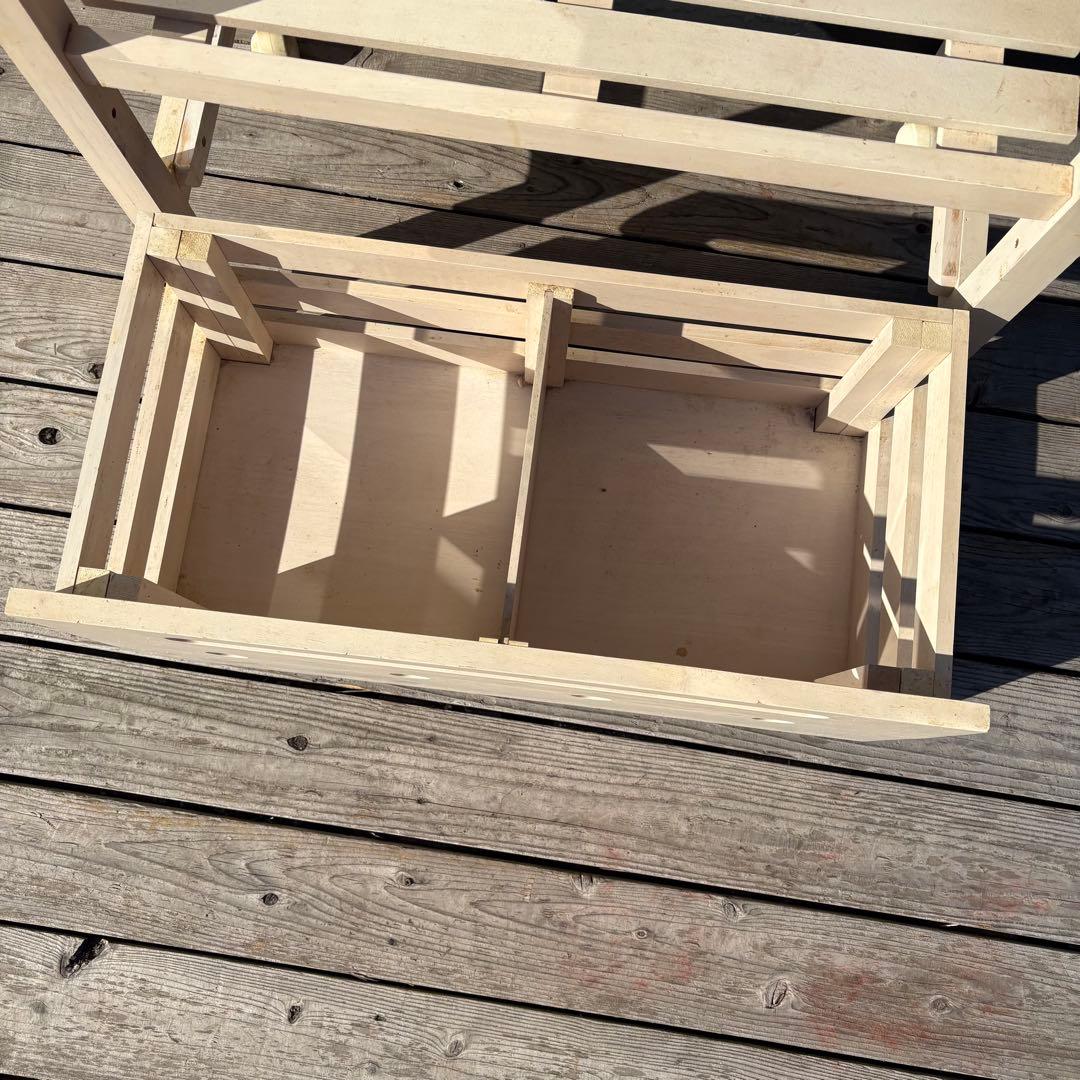 北欧レトロ タイルトップ キッチンワゴン 木製ワゴン キャスター リメイクベース