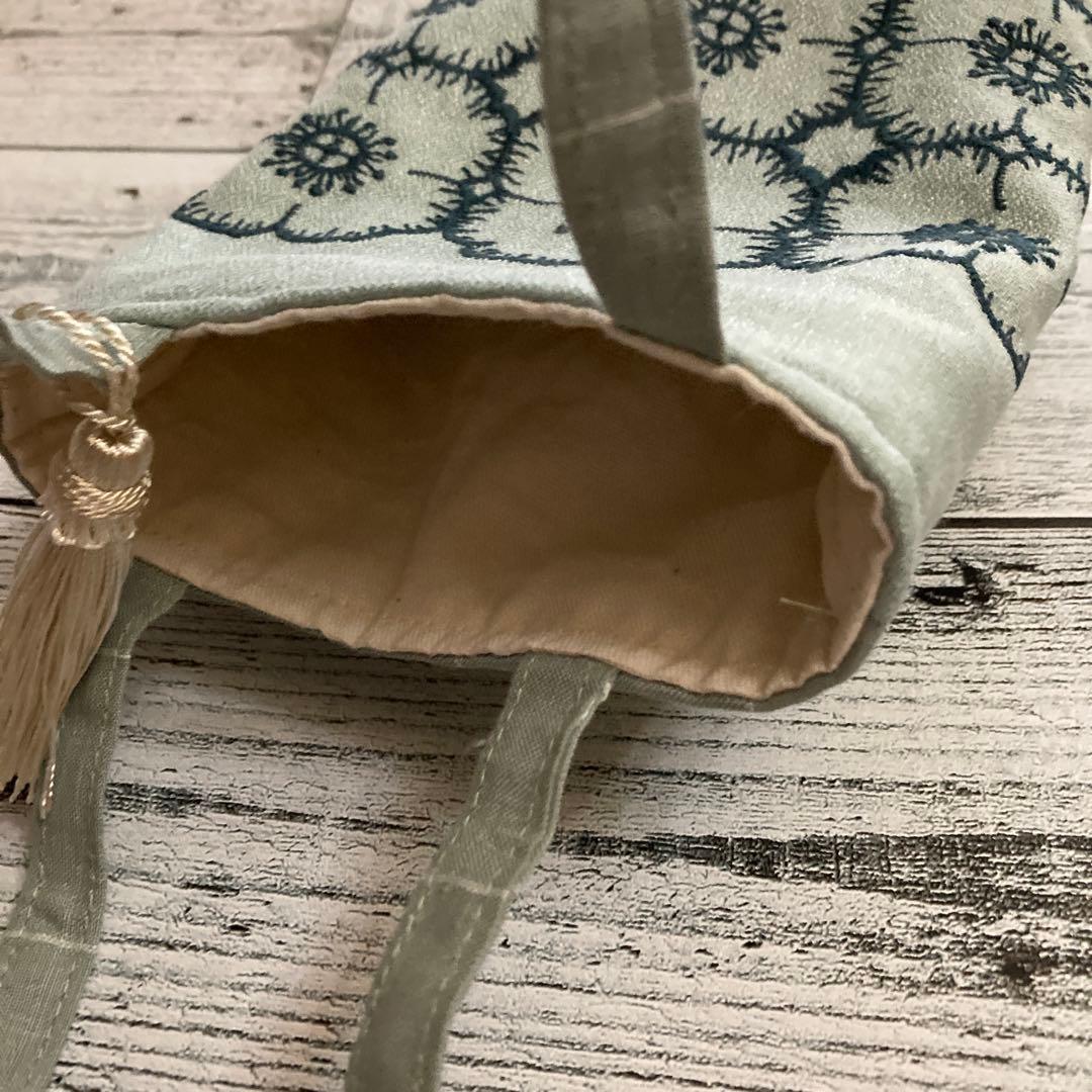 ハンドメイド　小さなバケツみたいな手提げ　バッグ　ミナペルホネン　アネモネ使用